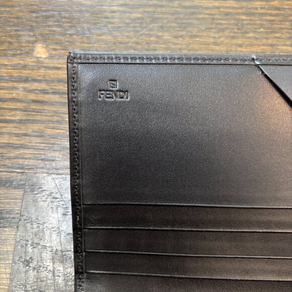 Fendi Zucchino Canvas & Leather Black Wallet with Box & Dust Cover - Picture 4 of 9